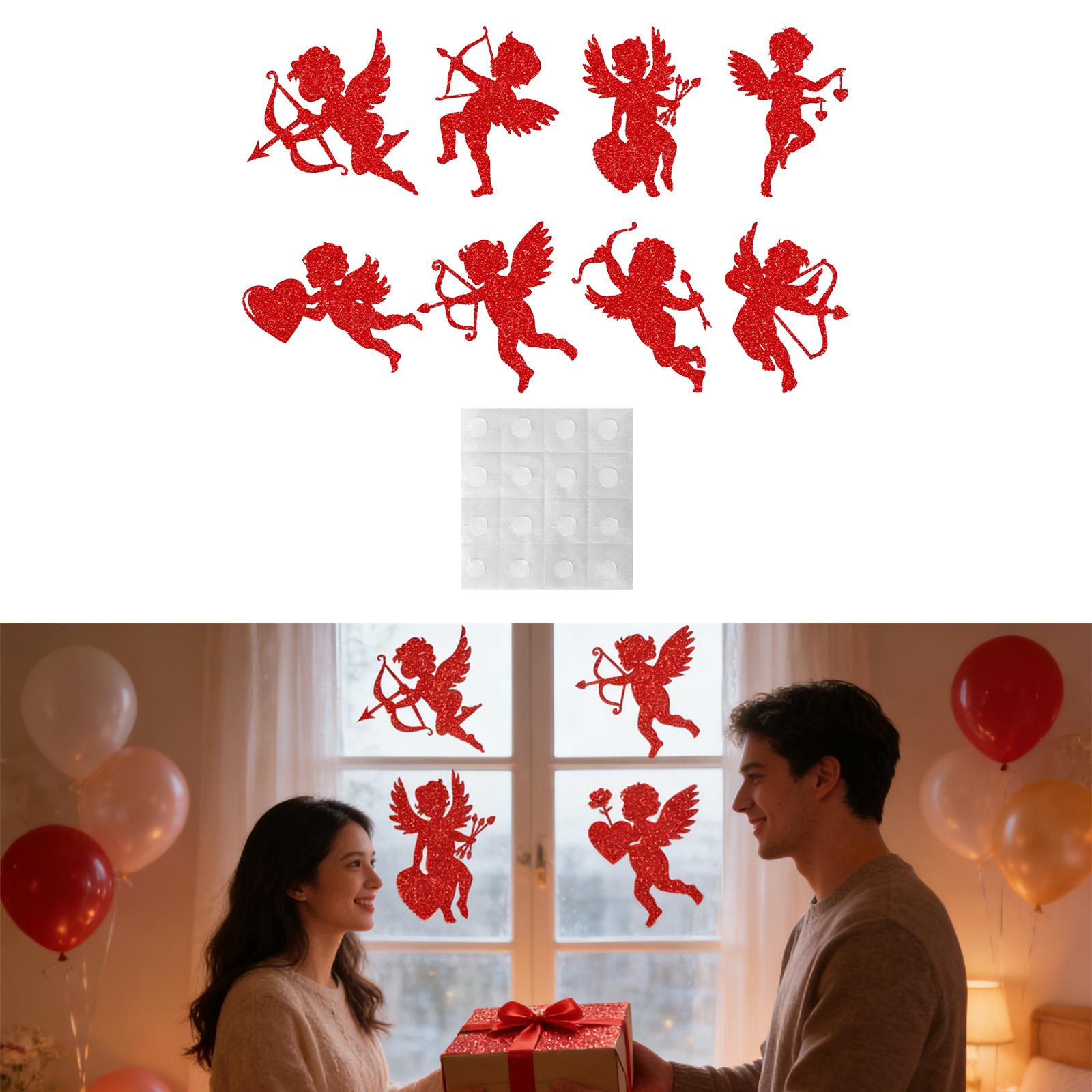 Wallpaper - Stiker Jendela Glitter Cupid Cutout Dekorasi