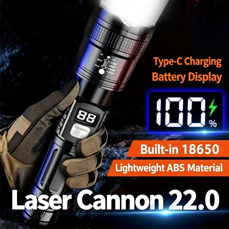 Tape Measure - Senter Laser Taktis dengan Fitur Zoom,